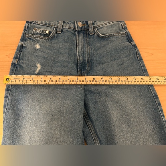 &Denim Ultra High Waist Wide Leg Coupe Jeans, Size 2 - Picture 8 of 12
